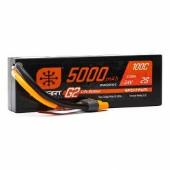 Hot Sale ❤️ Spektrum 7.4V 5000mAh 2S 100C Smart G2 Hardcase LiPo Battery: IC3 🥰